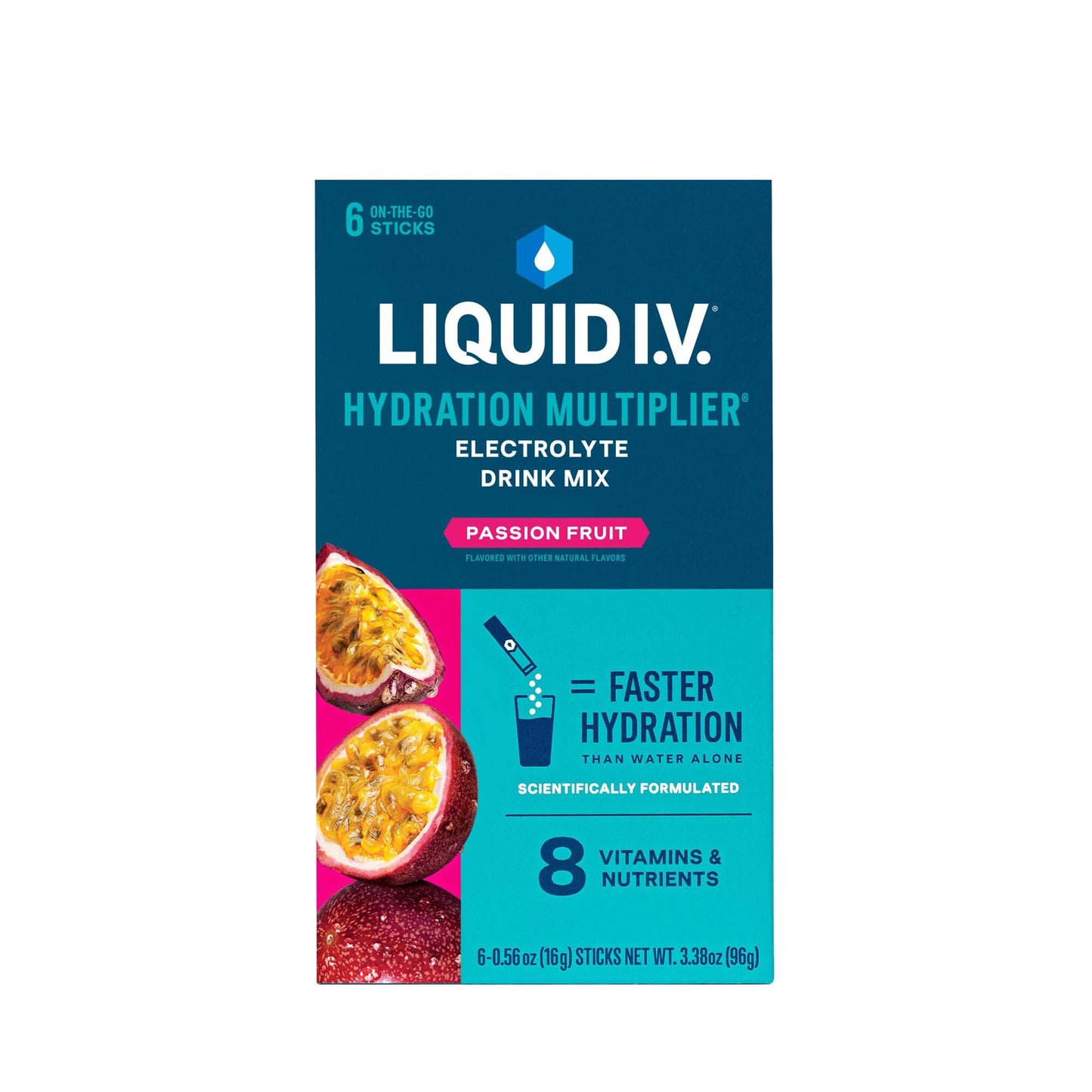 LIQUID IV, PDR HYDRATION PASSION FRUIT (6/BX 12BX/CS)