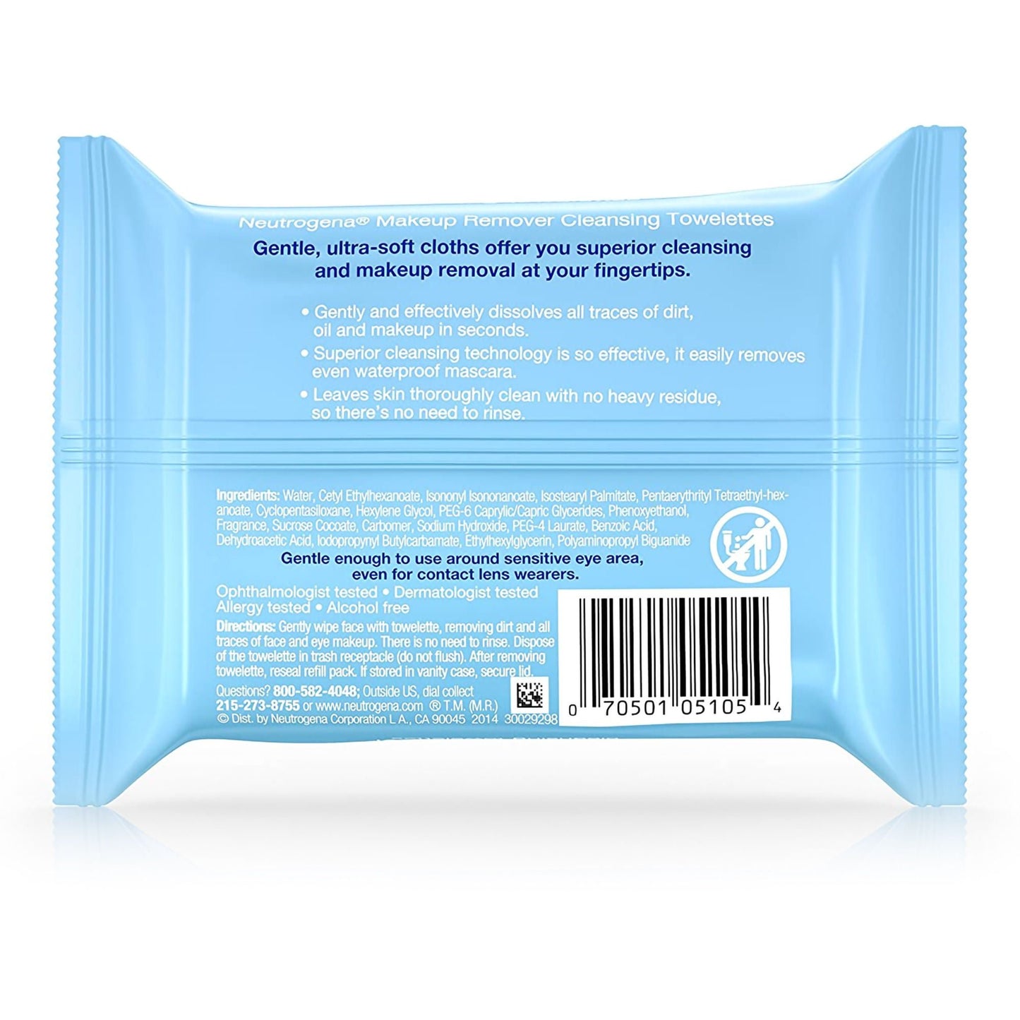 REMOVER, MAKE UP NEUTROGENA TOWELETTE REFILL (25/PK 6PK/CS)