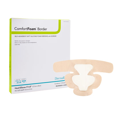 DRESSING, CMFRT FM SFT SIL W/BRDR HEEL 5"X8" (5/BX)