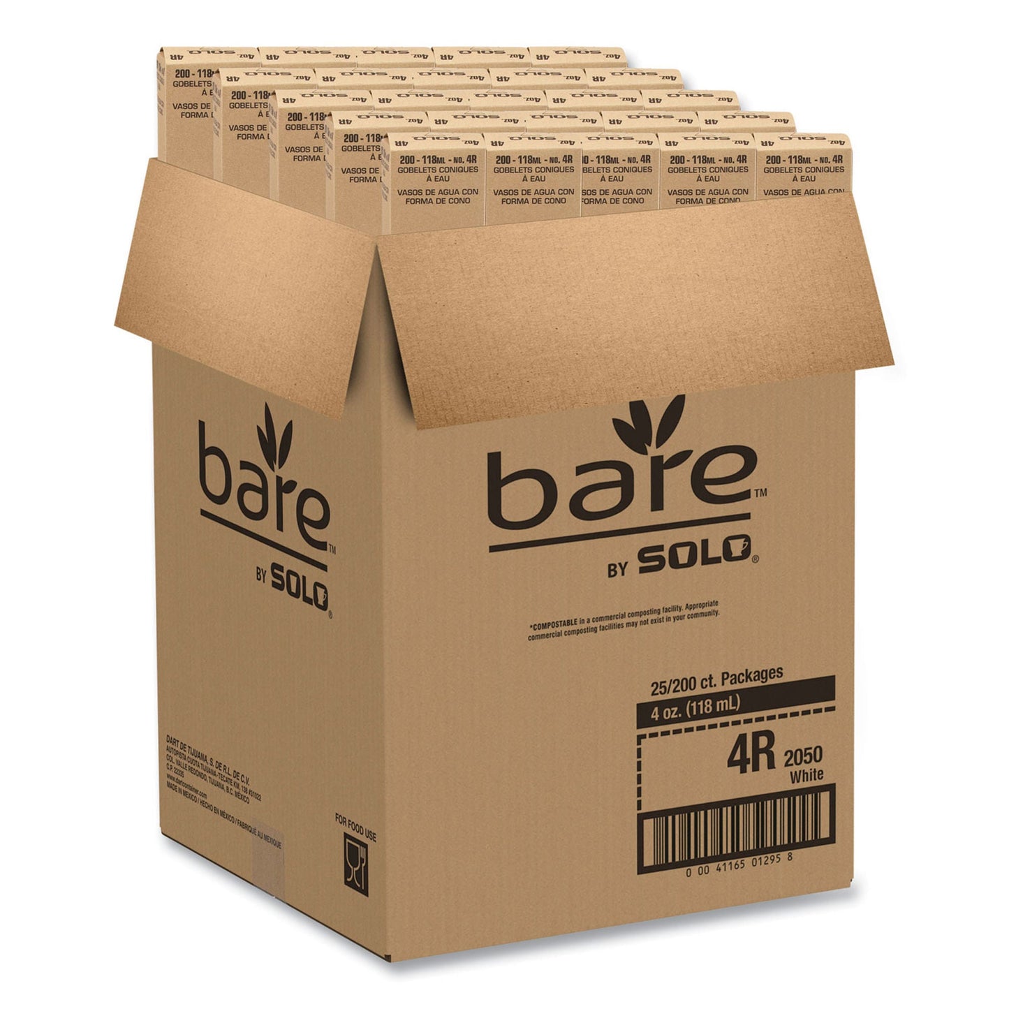 CUP, PAPER CONE WHT 4OZ (200/SL 25SL/CS)