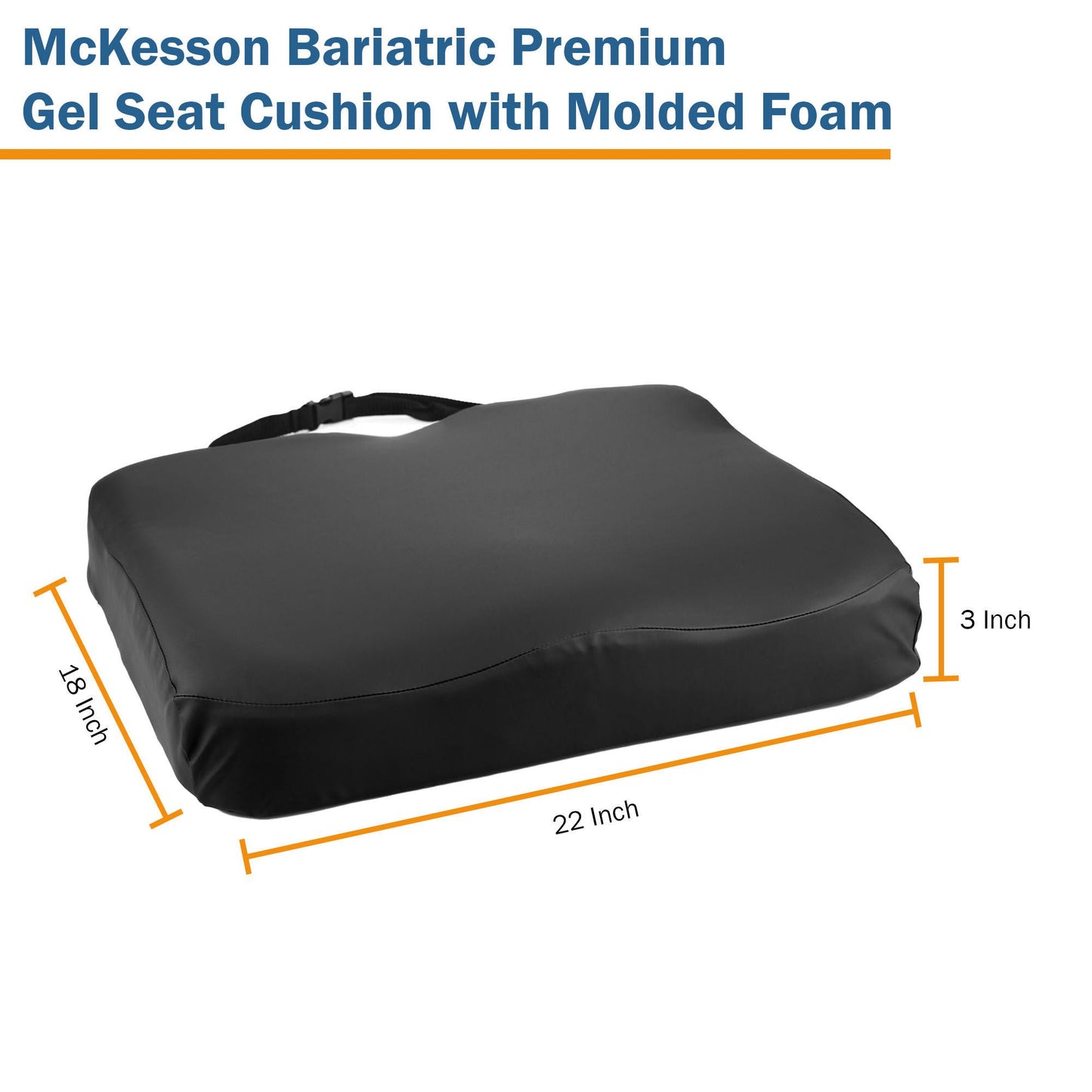 CUSHION, PREM W/C MOLDED GEL 22X18X3 (4/CS)