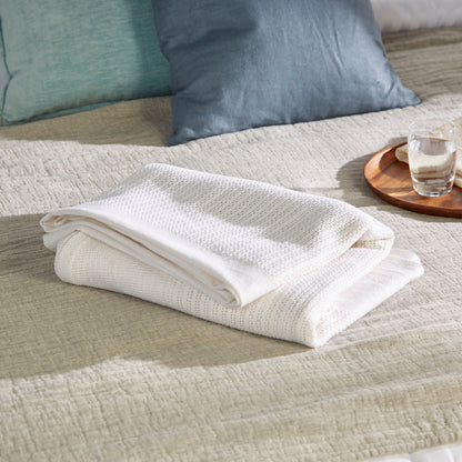 BLANKET, COTTON 100% WHT (12/CS)