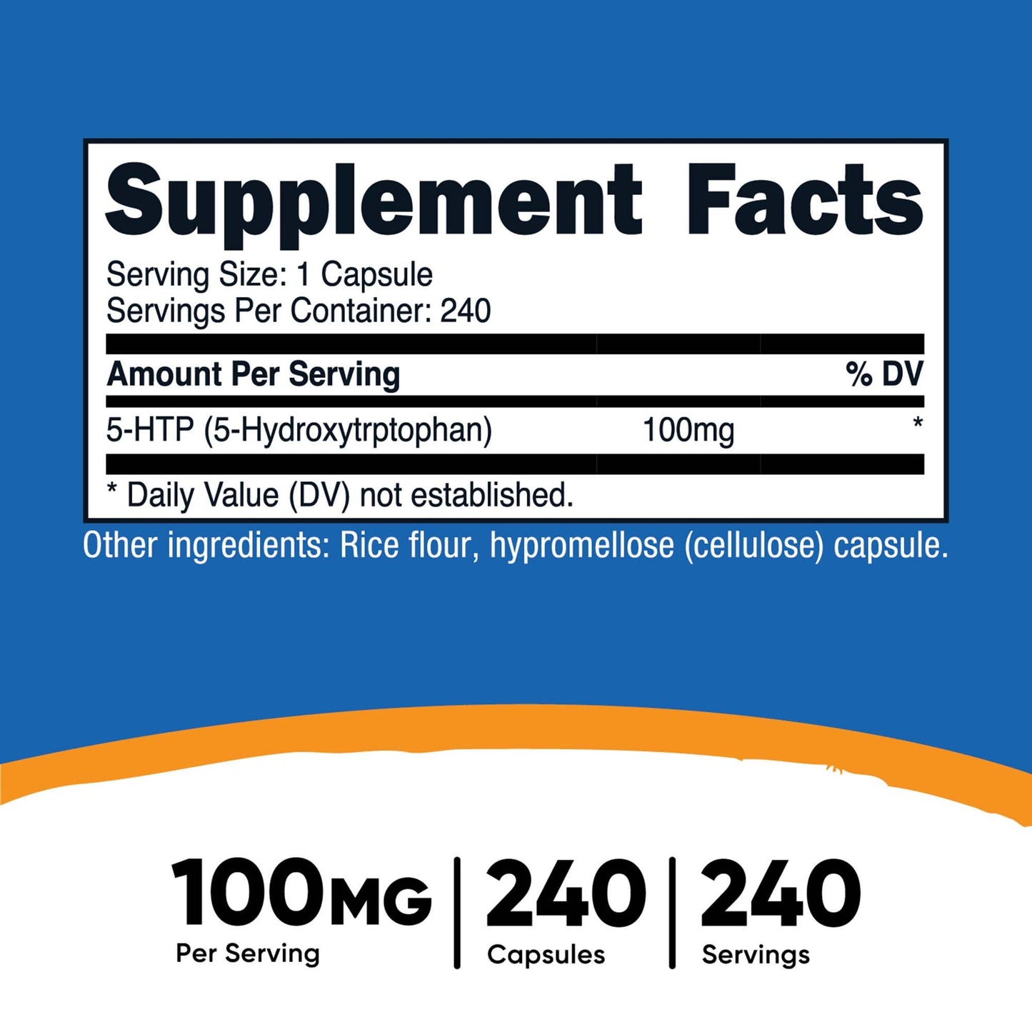 VITAMIN, CAP 5-HTP 100MG (240/BT 12BT/CS)