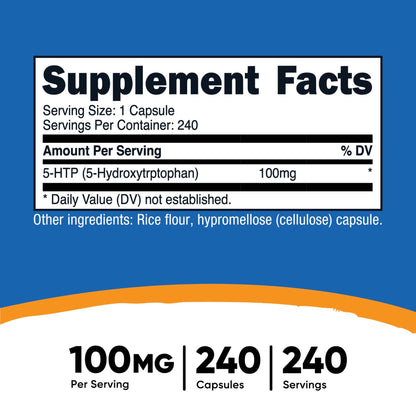 VITAMIN, CAP 5-HTP 100MG (240/BT 12BT/CS)