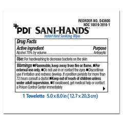 WIPE, SANI-HANDS ALC (100/PK 10BX/CS)