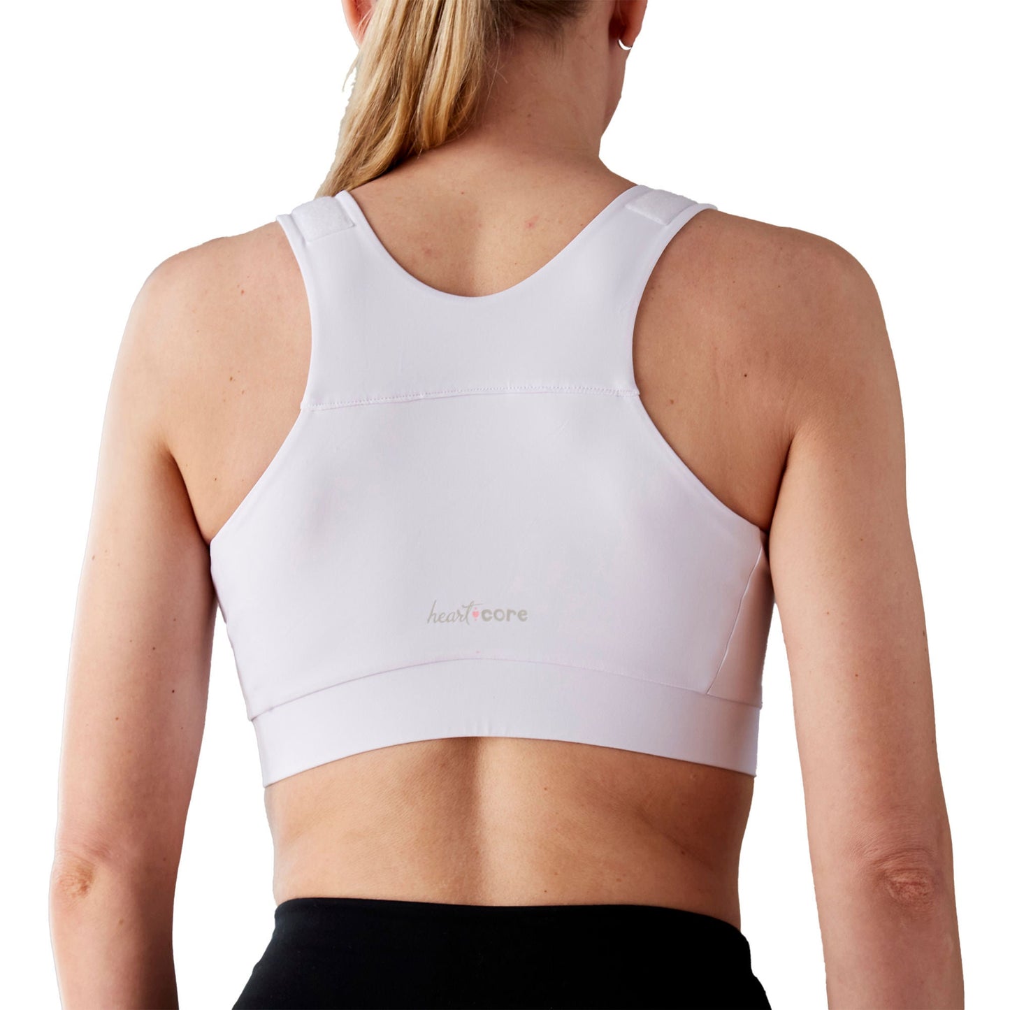 BRA, PST-OP SHIRL W/DBL ZIP FRNT CLSR STRAP WHT LG (36/CS)