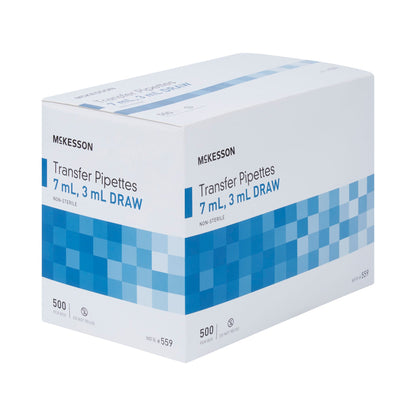 PIPETTE, TRANS 3ML DRAW 7.0ML (500/BX 10BX/CS)