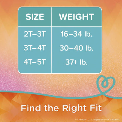 DIAPER, PAMPERS EASY UPS GIRL 2T/3T (25/PK 4PK/CS)