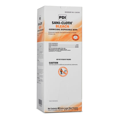 WIPE, HRD SURF WET SANICLTH BLCH 11.5X11.75(40/BX
