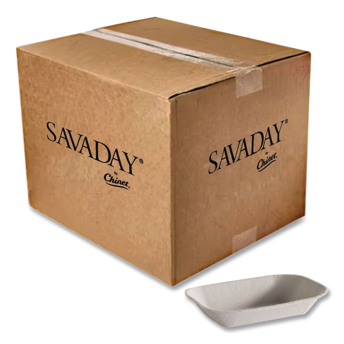 TRAY, MOLDED SAVADAY FIBER FOOD 9X7 BGE (250/BG 2BG/CS
