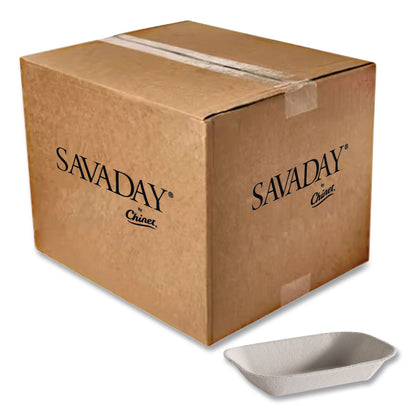 TRAY, MOLDED SAVADAY FIBER FOOD 9X7 BGE (250/BG 2BG/CS