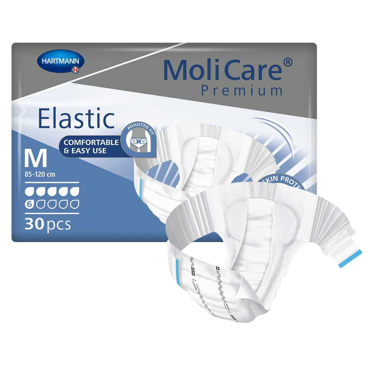 BRIEF, MOLICARE PREMIUM ELAS DISP 6D MED (30/BG 3BG/CS)