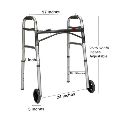 WALKER, FOLDING JR 350LB W/5" WHEELS