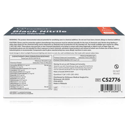 GLOVE, EXAM NTRL LG N/S CHEMO LDC BLK (250/BX 10BX/CS)