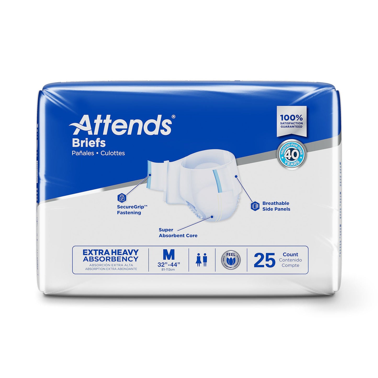 BRIEF, ATTENDS XHEAVY ABSORBENCY MED (25/BG 4BG/CS)