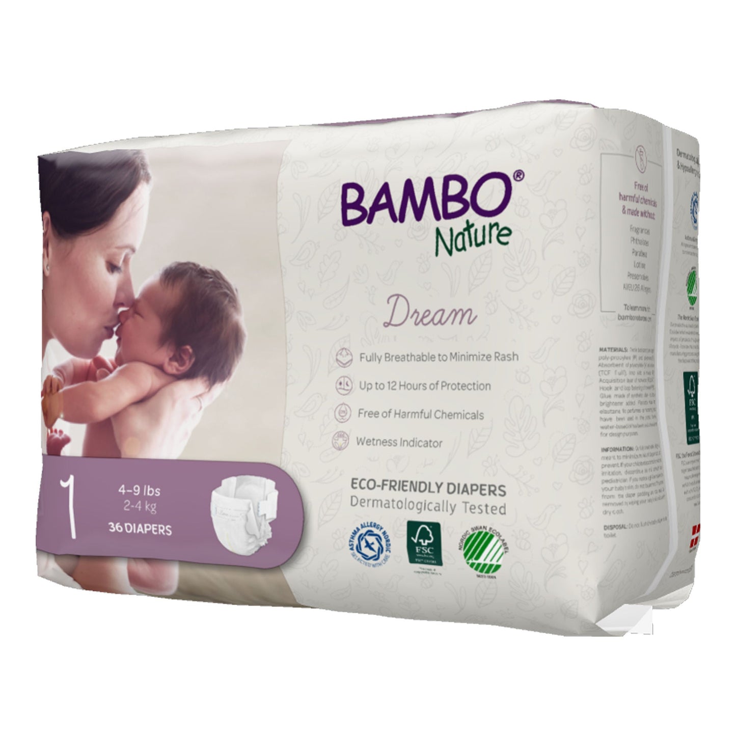 DIAPER, BABY BAMBO NATURE SZ1 (36/BG 6BG/CS)