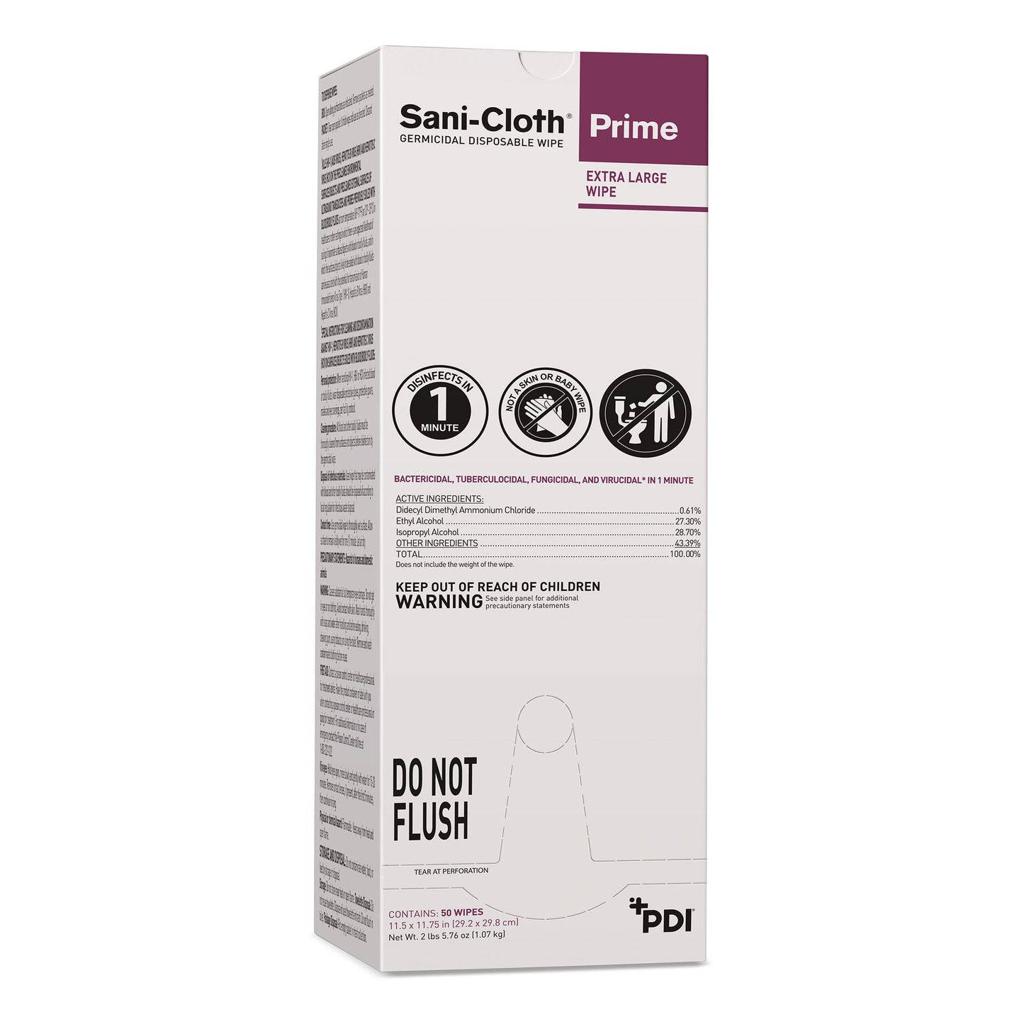 WIPE, GERMICIDAL SANI-CLOTH PRIME XLG (50BX 3BX/CS)