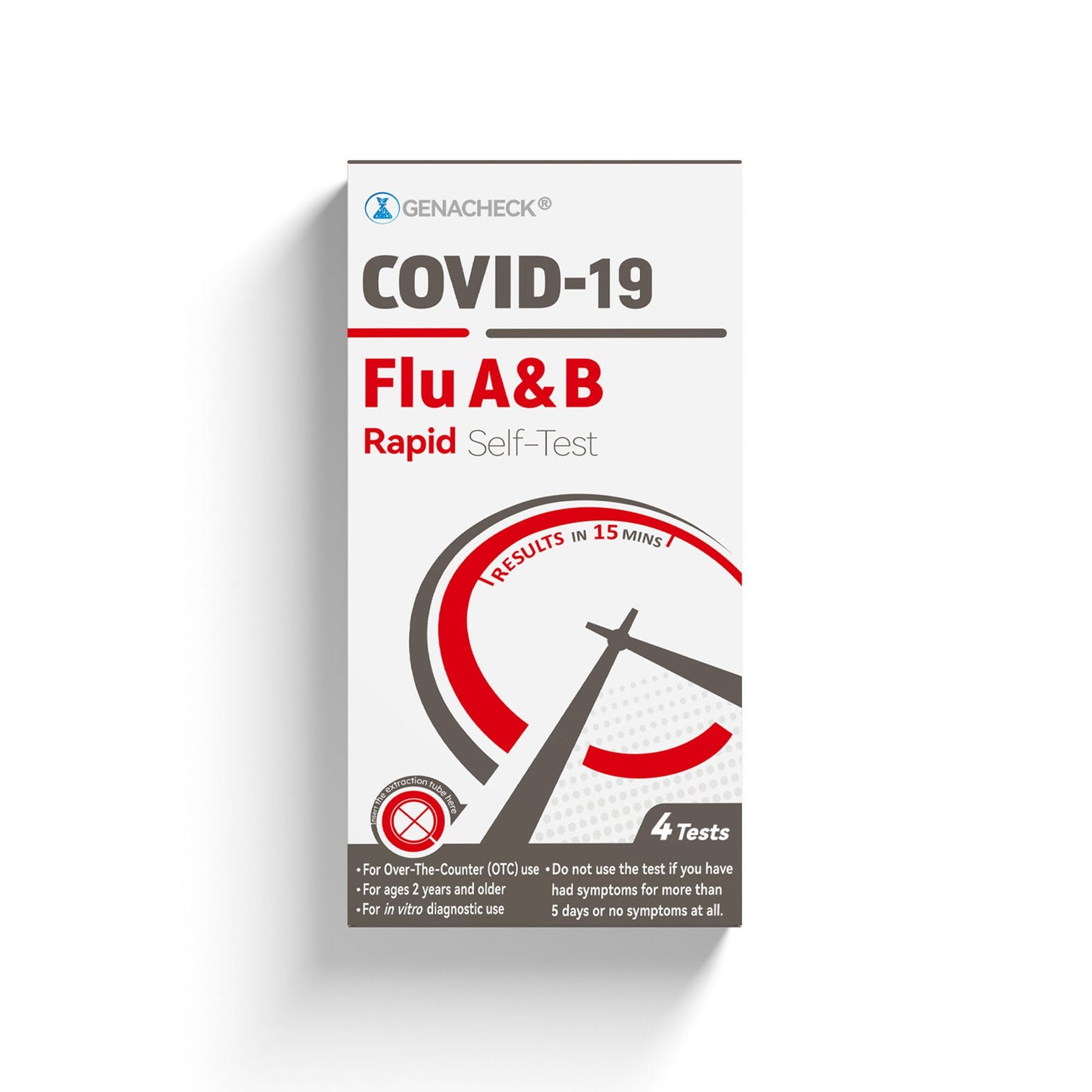 SELF-TEST KIT, COVID19/FLU A&BRAPID GENACHECK (4/KT 54KT/CS