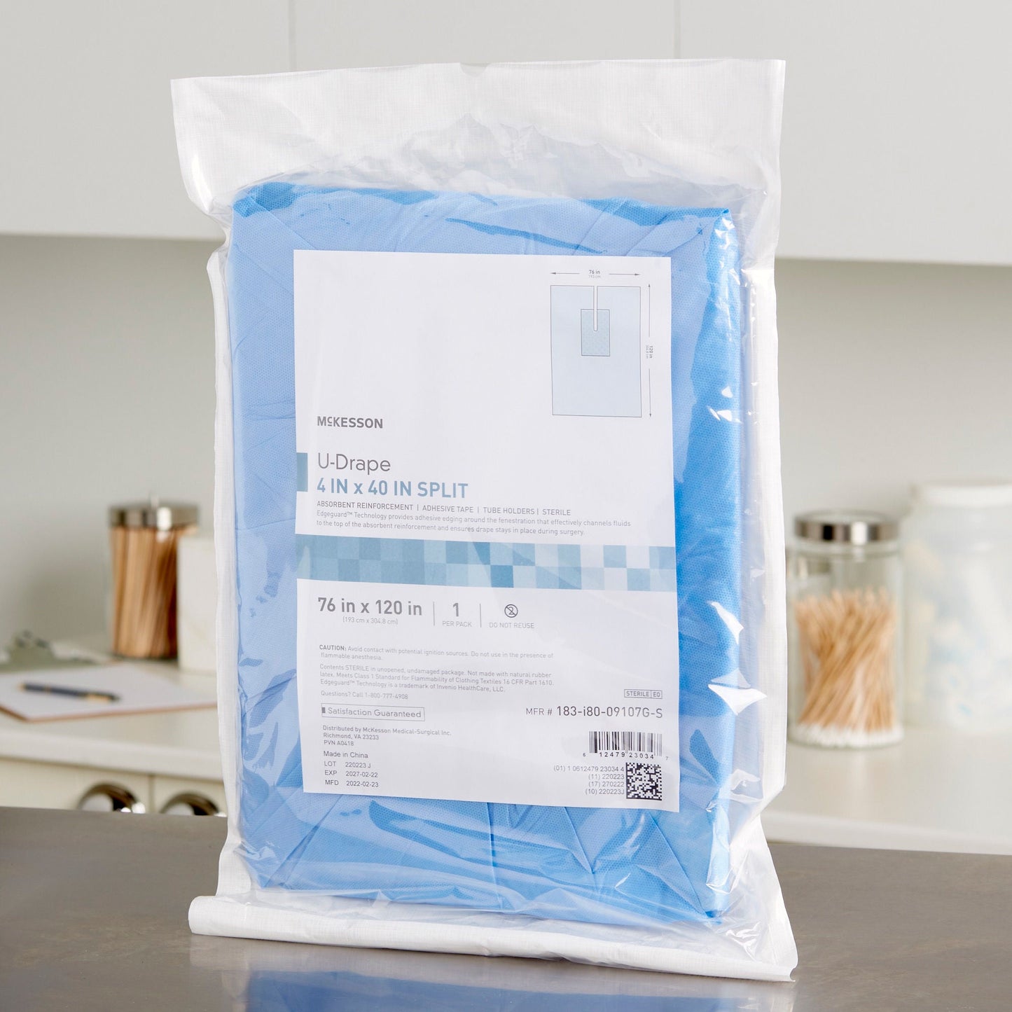 DRAPE, SURGICAL ORTHO W/SPLIT 76"X120" (18/CS)