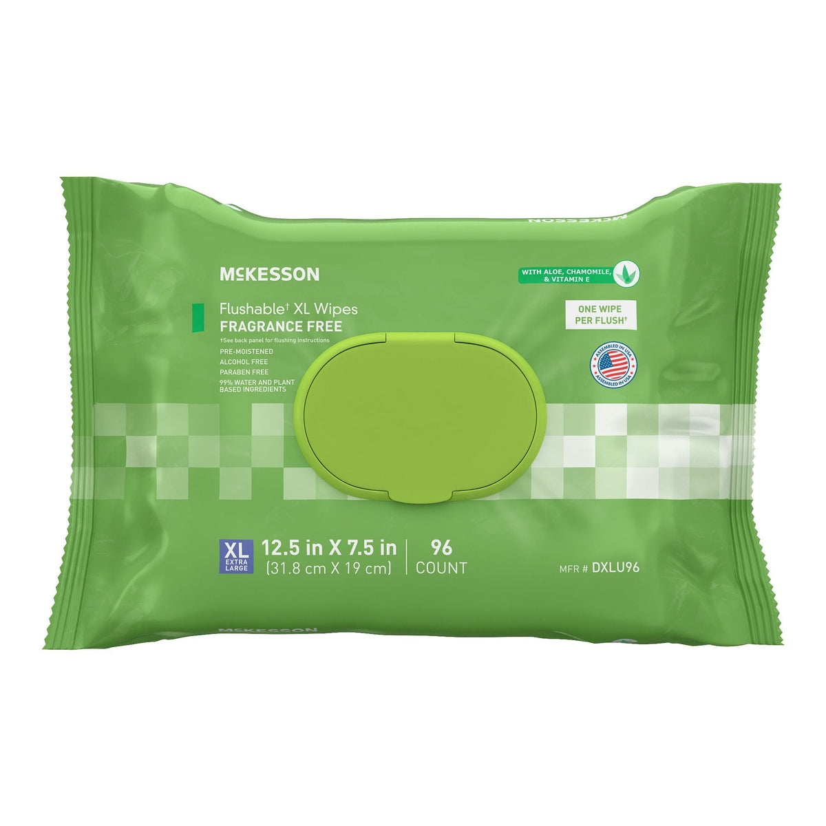 WIPE, WET FLUSHABLE XL UNSCNTDSFT PK W/LID (96/PK 6PK/CS)