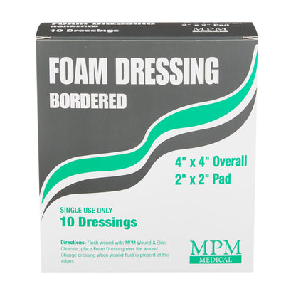 DRESSING, FOAM BORDERED 4X4" (10/BG 10BG/CS)