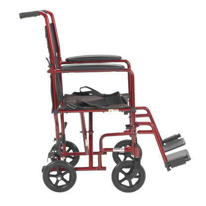 CHAIR, TRANSPORT ALUM RED 17" D/S