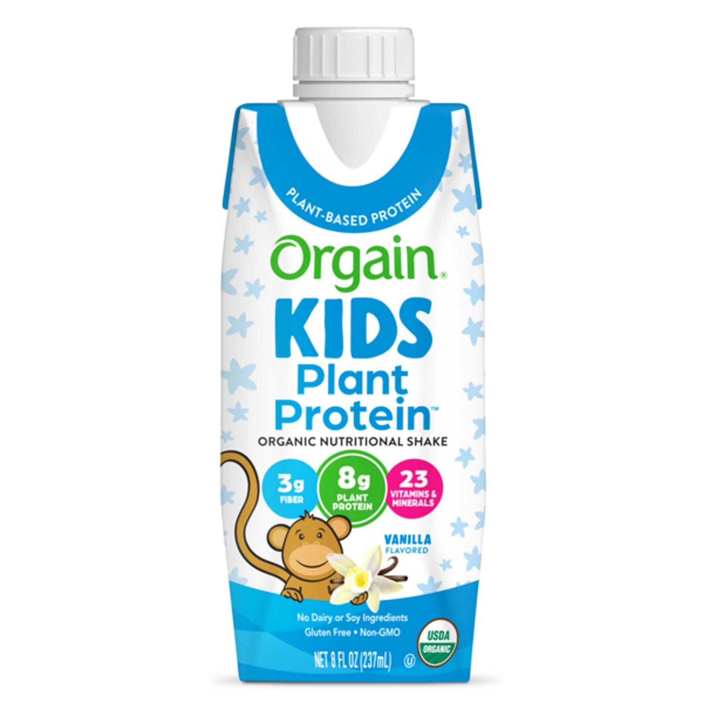 SHAKE, NUTRTN ORGANIC ORGAIN KID PLNT PROTN VAN 237ML (12/CS