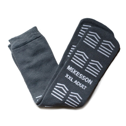 SLIPPER, TERRY DBL IMPRINTED GRY ADLT 2XLG (48PR/CS)