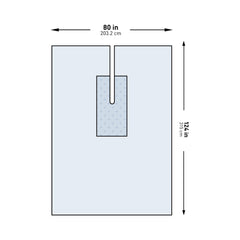 DRAPE, SURGICAL ORTHO W/SPLIT 80"X124" (20/CS)