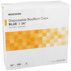 CAP, BOUFFANT LF SB BLU 24" (100/BX 5BX/CS)