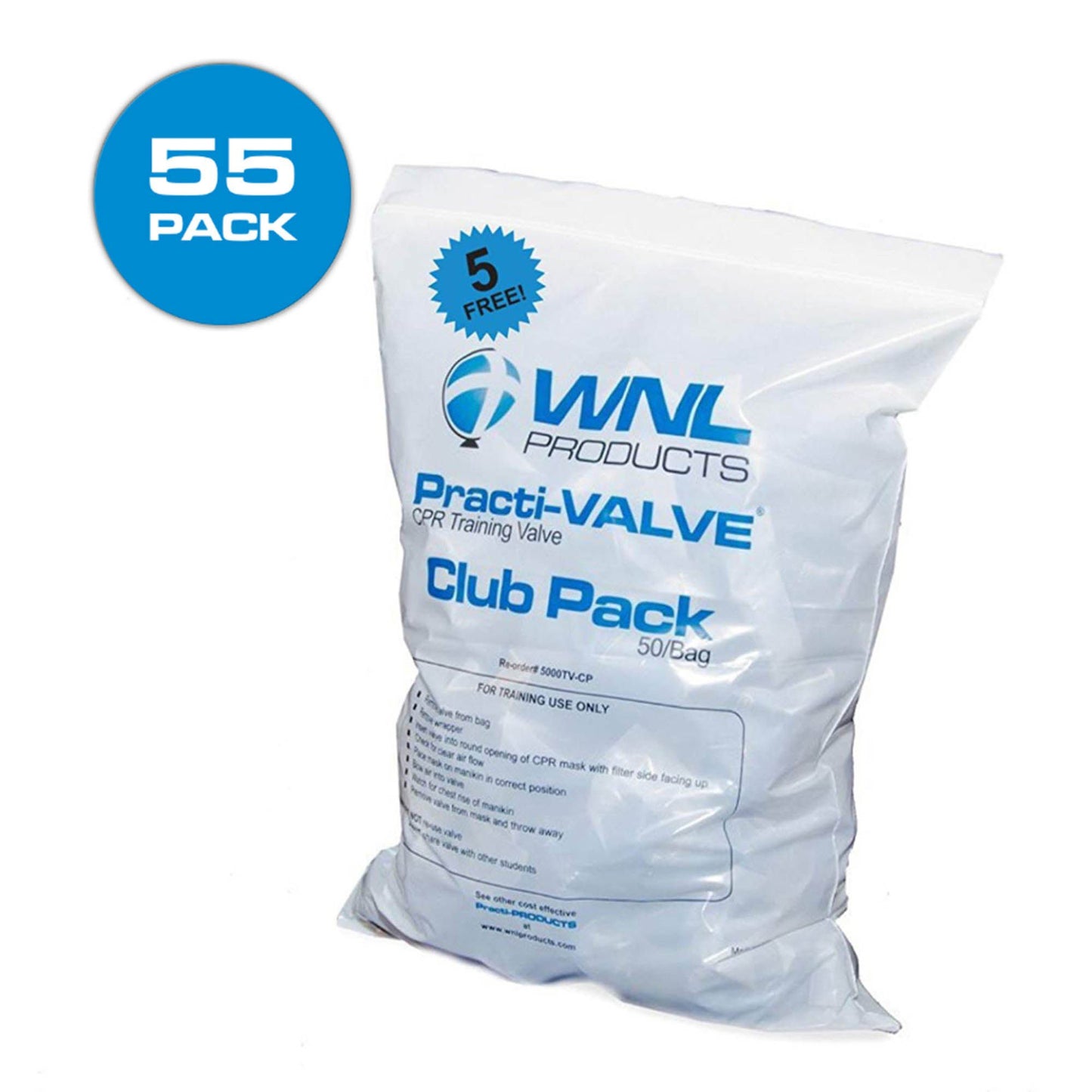 VALVE, CPR PRACTI VALVE TRAINING CLUB PACK (55/BG)