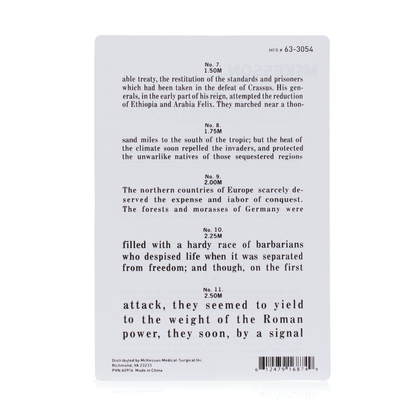 CHART, EYE TEST JAEGER LF 4 3/4"X7" (5/BG)
