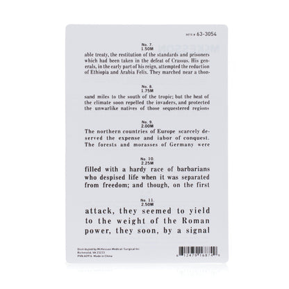 CHART, EYE TEST JAEGER LF 4 3/4"X7" (5/BG)