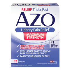PAIN RELIEF, TAB AZO URINARY UPR MAX (12/BX 24BX/CS)