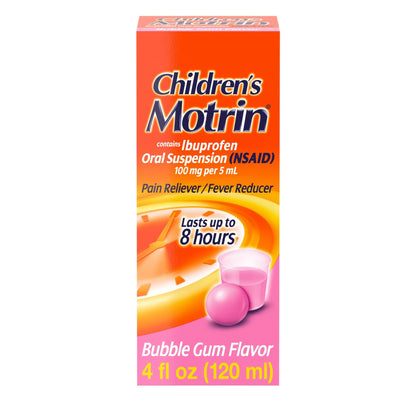 MOTRIN, ORAL SUSPN CHILD BUBBLE GUM 100MG/5ML 4OZ