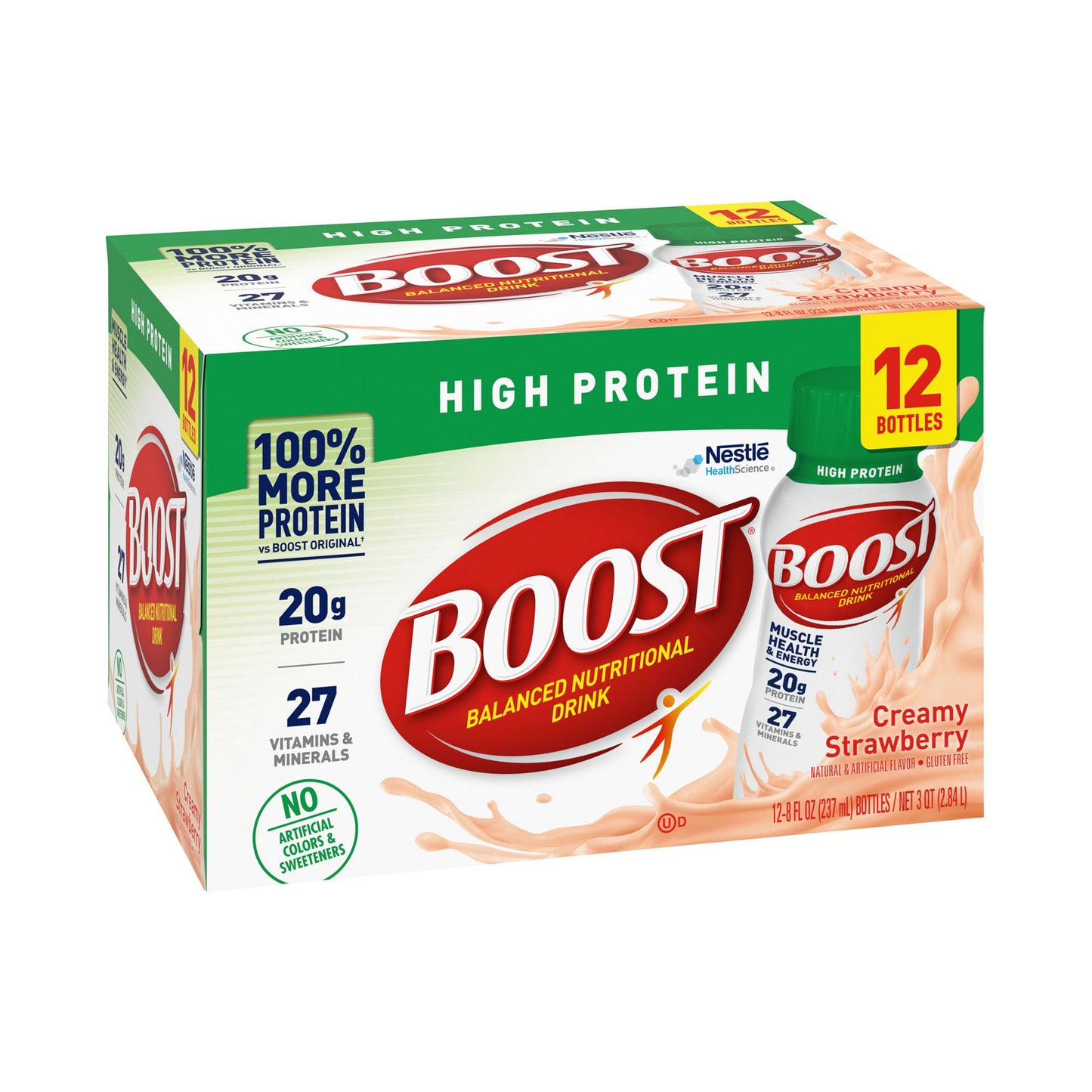 BOOST, HI PROTEIN CREAMY STRAWBERRY 8OZ (12/PK 2P/KCS)