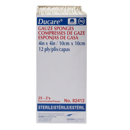 SPONGE, GAUZE 12PLY STR 2'S 4"X4" (25PK/BX 24BX/CS)