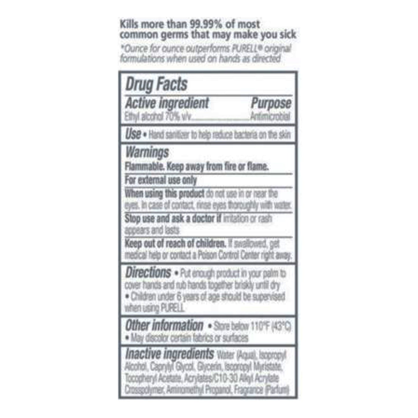 SANITIZER, PURELL HAND 4OZ (24CS)