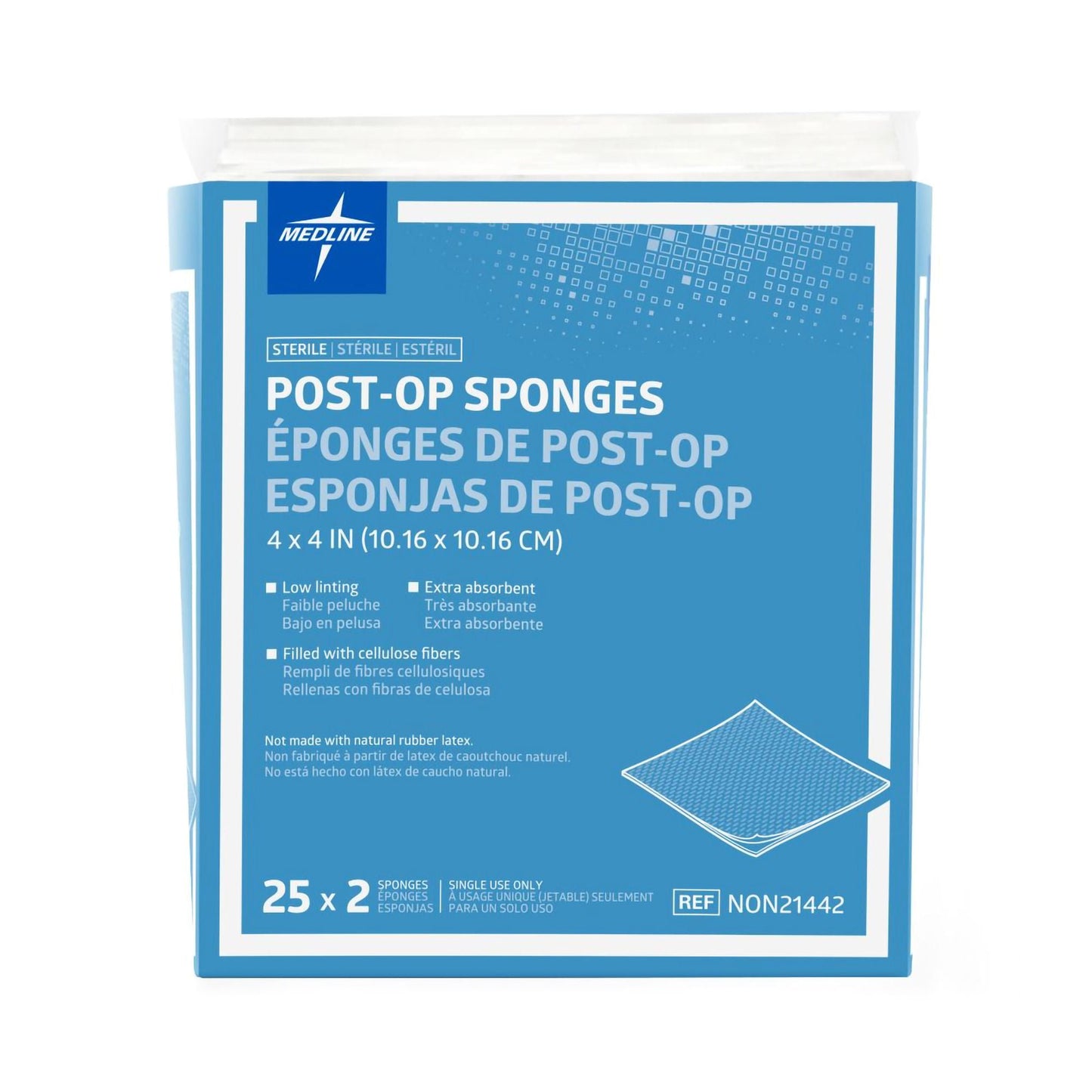 SPONGE, GAUZE POST-OP STR LF 4"X4" (2/PK 25PK/BX 24BX/CS)