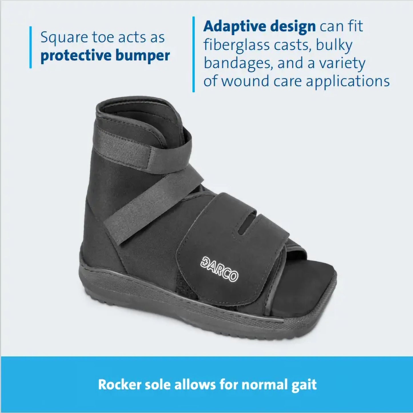 BOOT, CAST SLIMLINE W/SQ TOE BLK LG (36/CS)