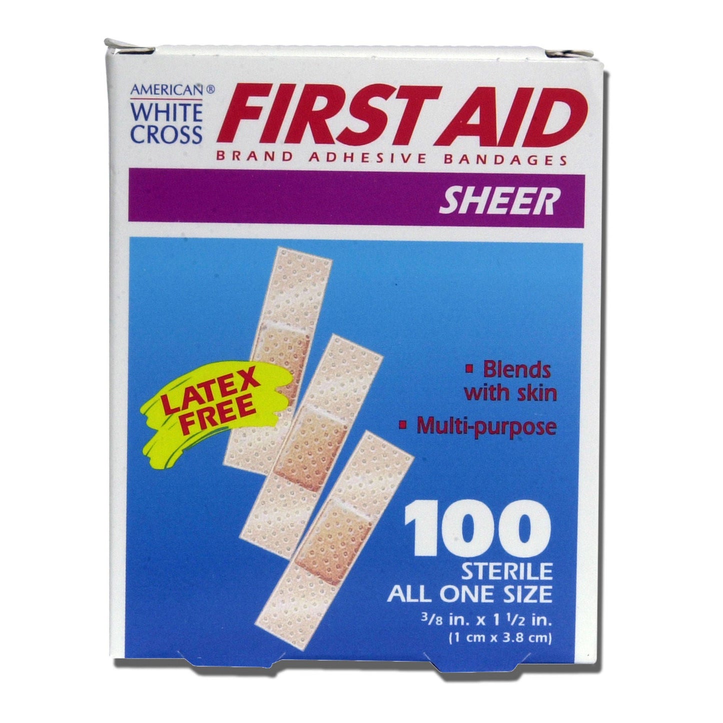 BANDAGE, ADHSV SHEER 3/8"X1 1/2" (100/BX) DERSCI