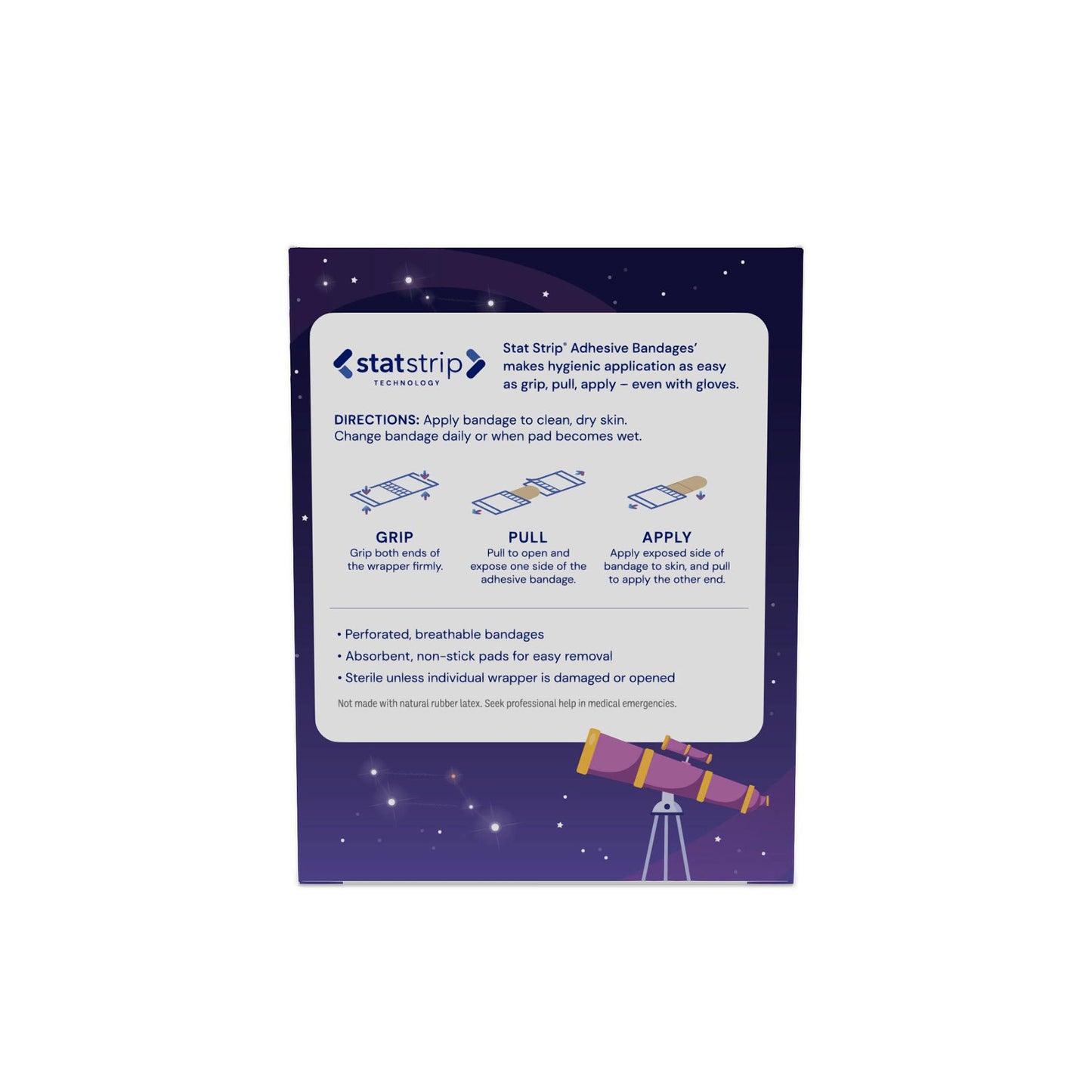 BANDAGE, ADH PLANT & STARS 3/4"X3" (100/BX 12BX/CS)