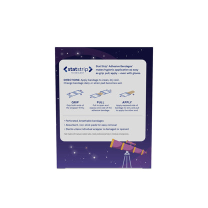 BANDAGE, ADH PLANT & STARS 3/4"X3" (100/BX 12BX/CS)