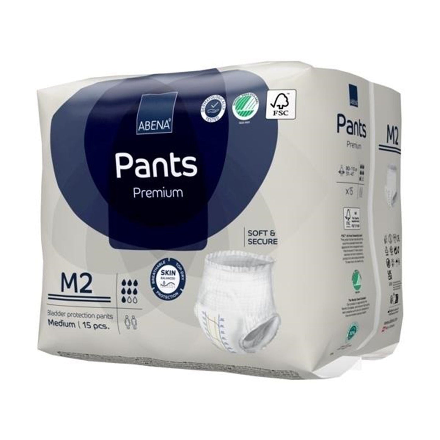 UNDERWEAR, INCONT ABENA PROT PREM M2 MED (15/PK 6PK/CS)