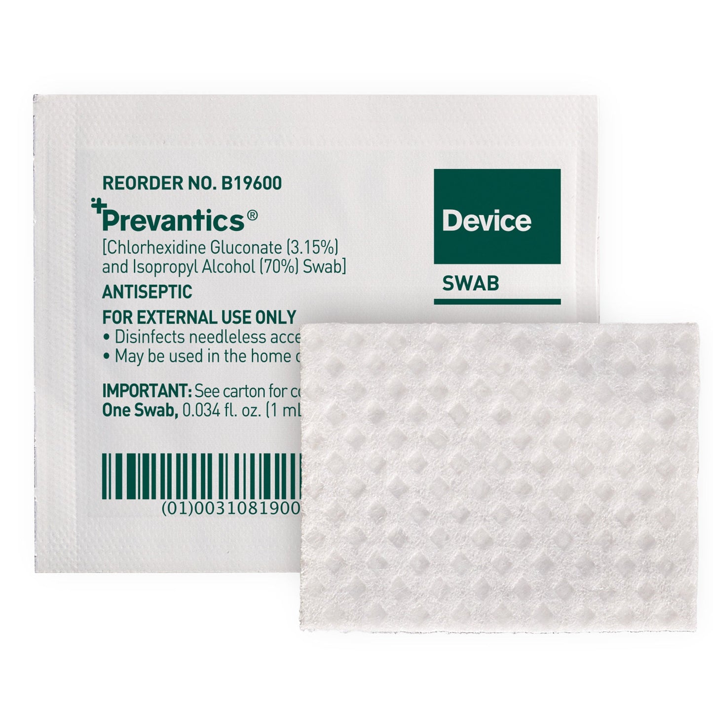 SWAB, DEVICE PREVANTICS ANTISEPTIC 1ML (100/BX 10BX/CS)