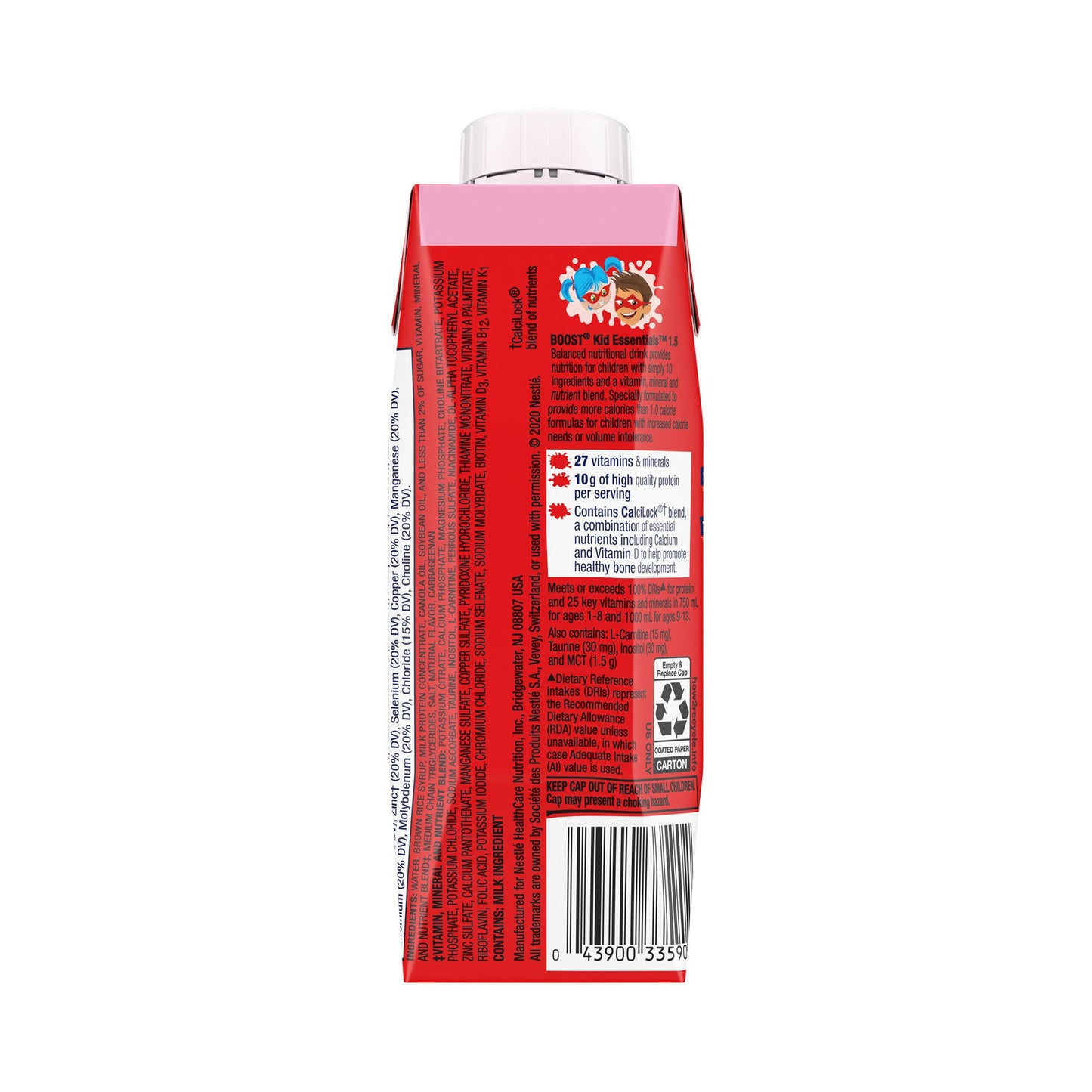 BOOST, KID ESSENTIALS 1.5 STRWBRY SPLASH 8OZ (24/CS)