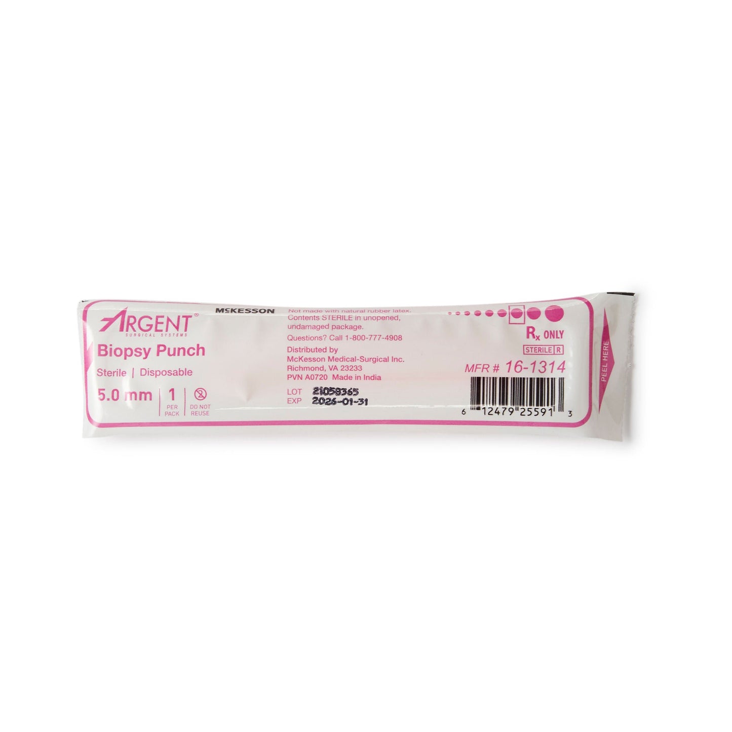 PUNCH, BIOPSY DISP STR 5MM (25BX 4BX/CS)