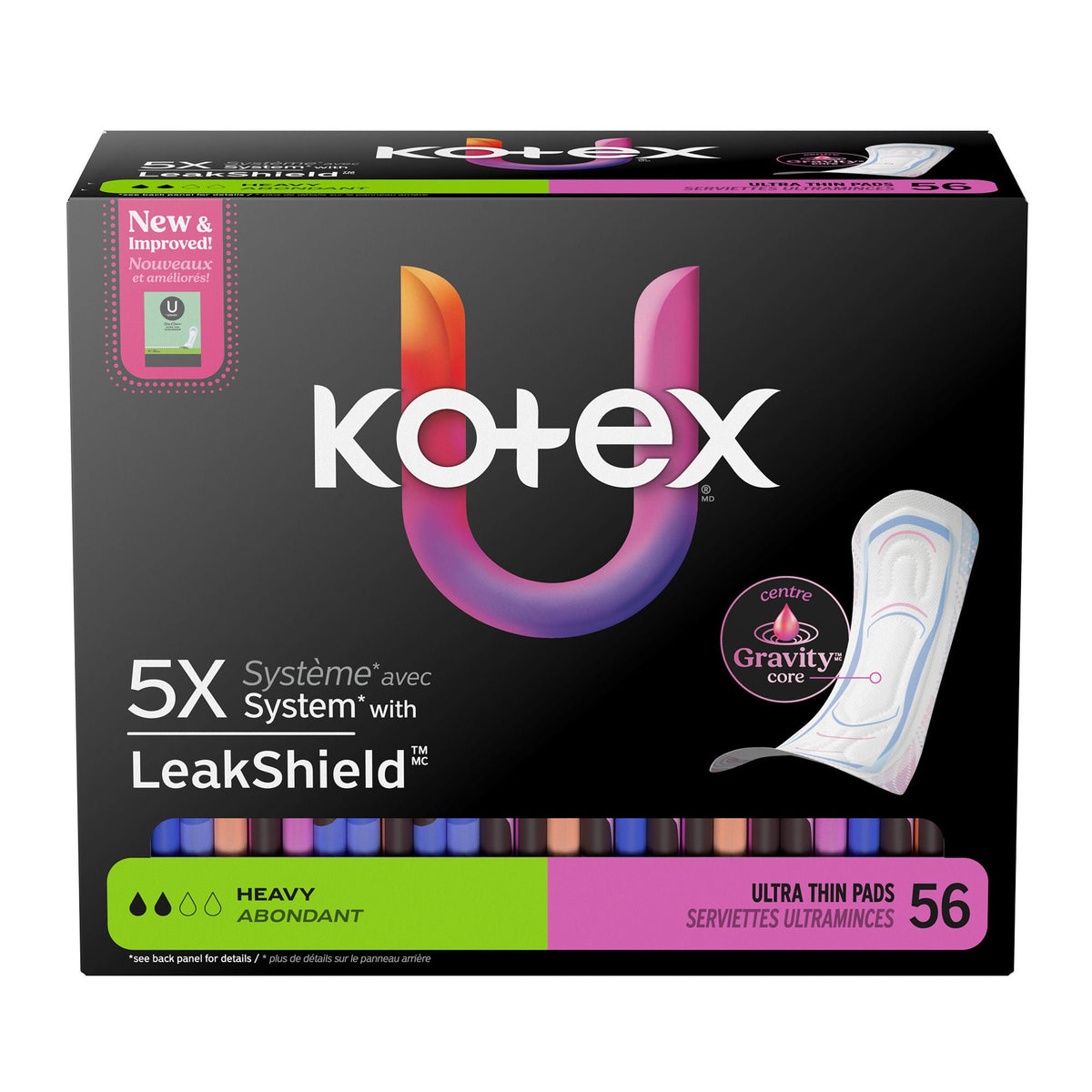 PAD, KOTEX PREM ULTRATHN HVY CORE (56/PK 3PK/CS)