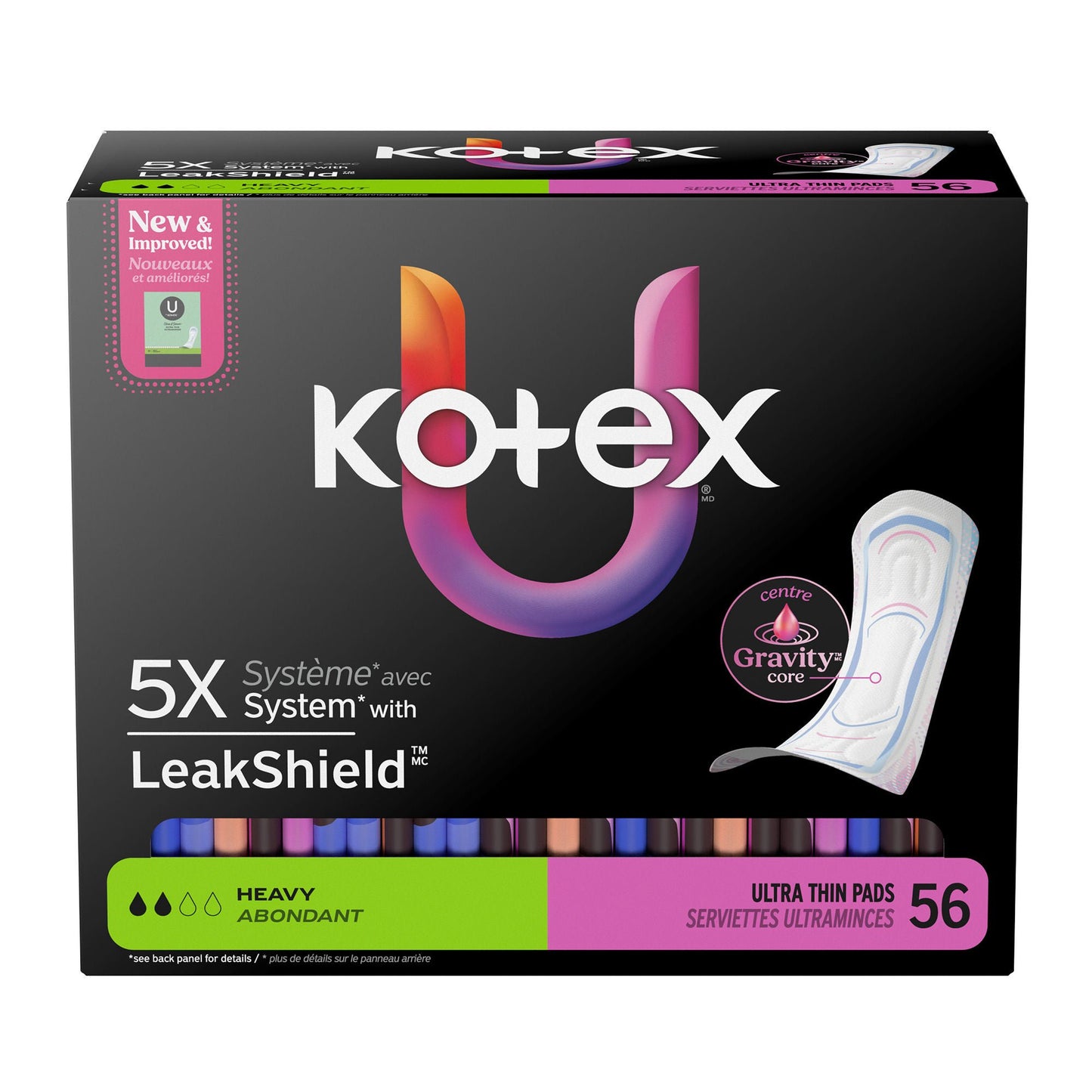 PAD, KOTEX PREM ULTRATHN HVY CORE (56/PK 3PK/CS)