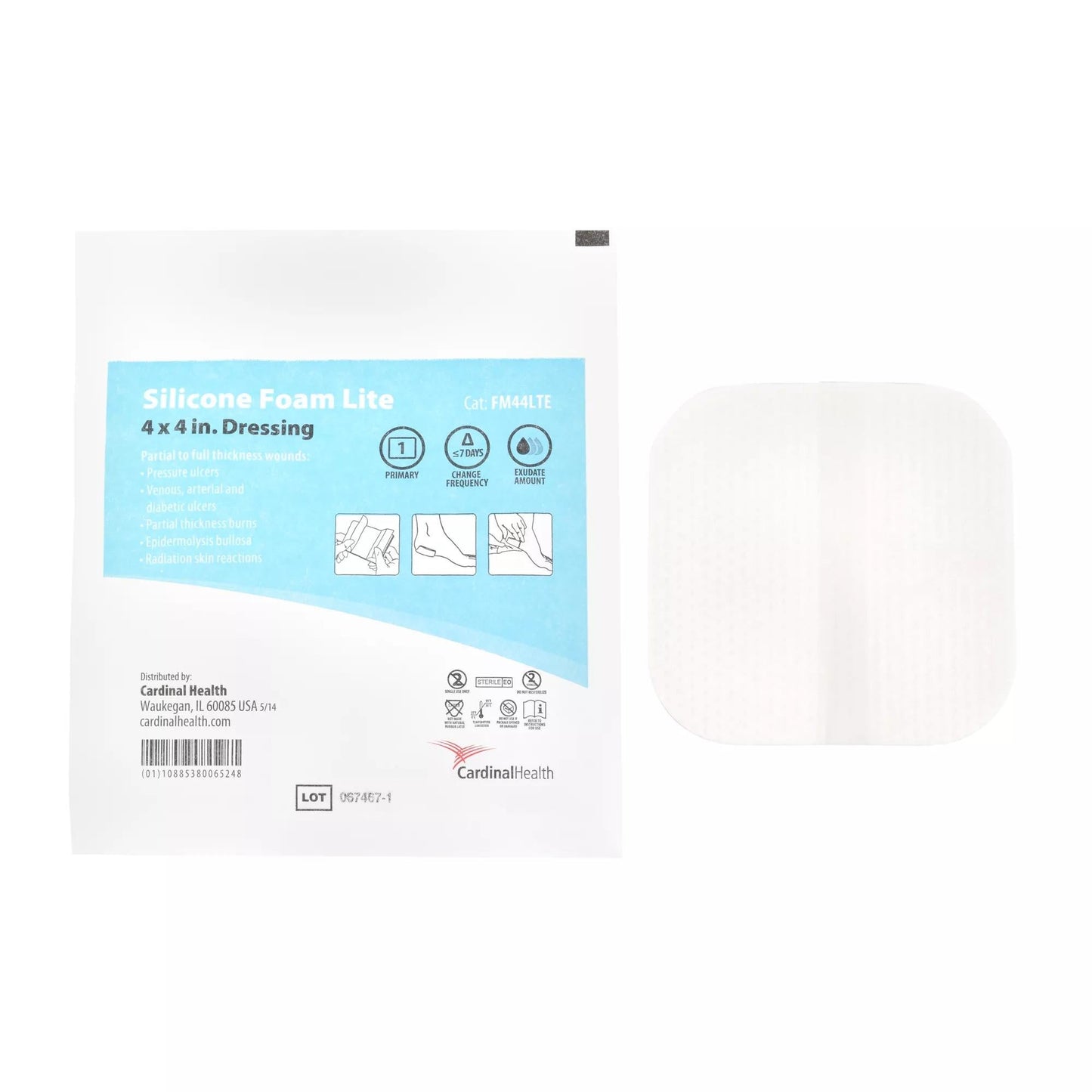 DRESSING, SIL N/BORDER LITE FMADH STR 4"X4" (10/BX)